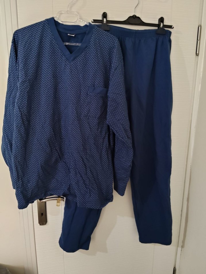 Erkek Lacivert Uzun Kollu V Yaka Pijama Takımı - Görsel 3