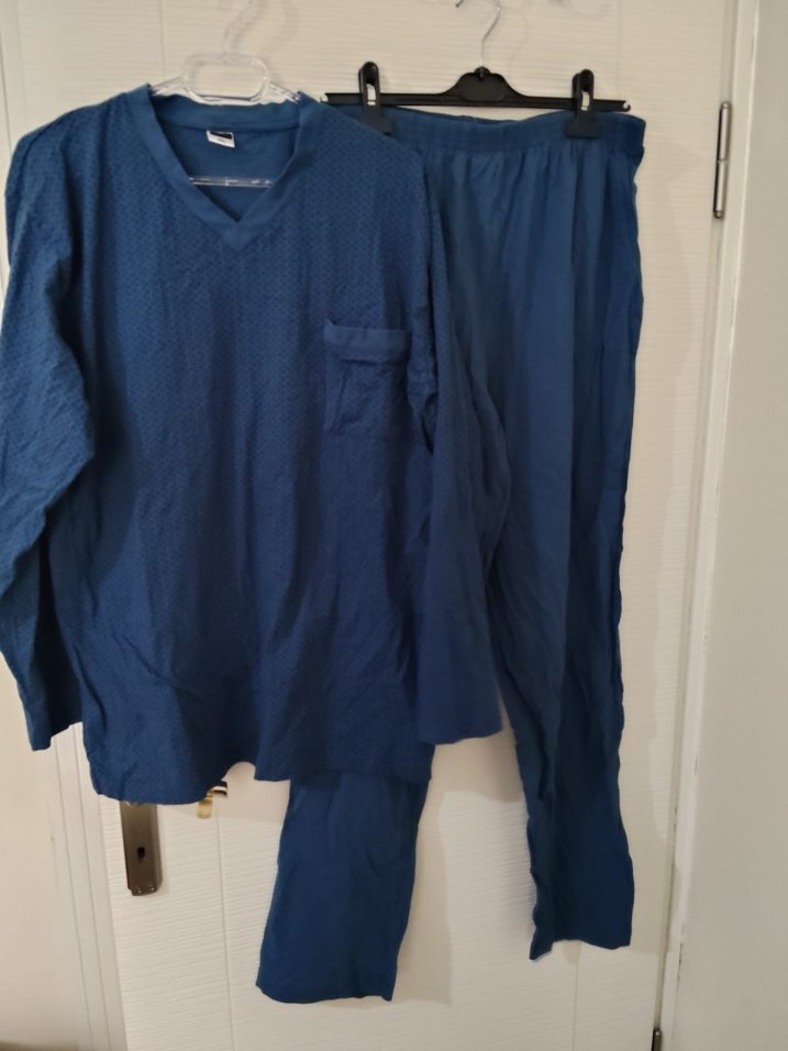 Erkek Lacivert V Yaka Rahat Pijama Takımı - Görsel 2