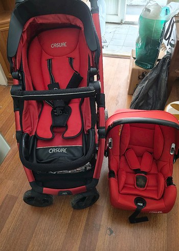 Kırmızı CASUAL Bebek Arabası ve Oto Koltuğu - Görsel 2