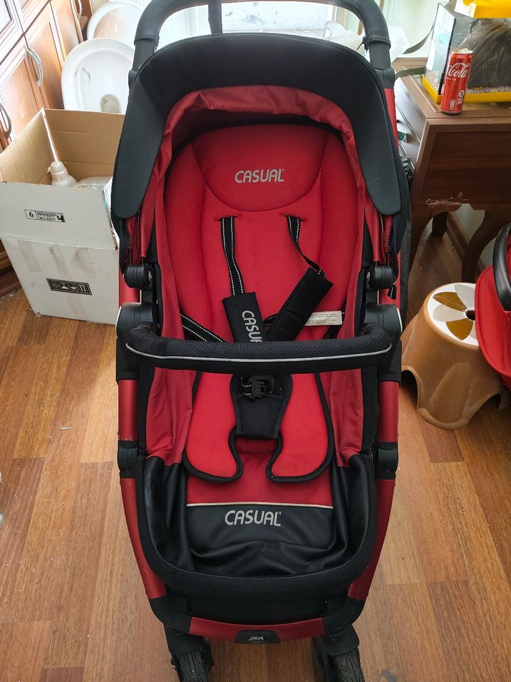 Kırmızı CASUAL Bebek Arabası ve Oto Koltuğu - Görsel 5