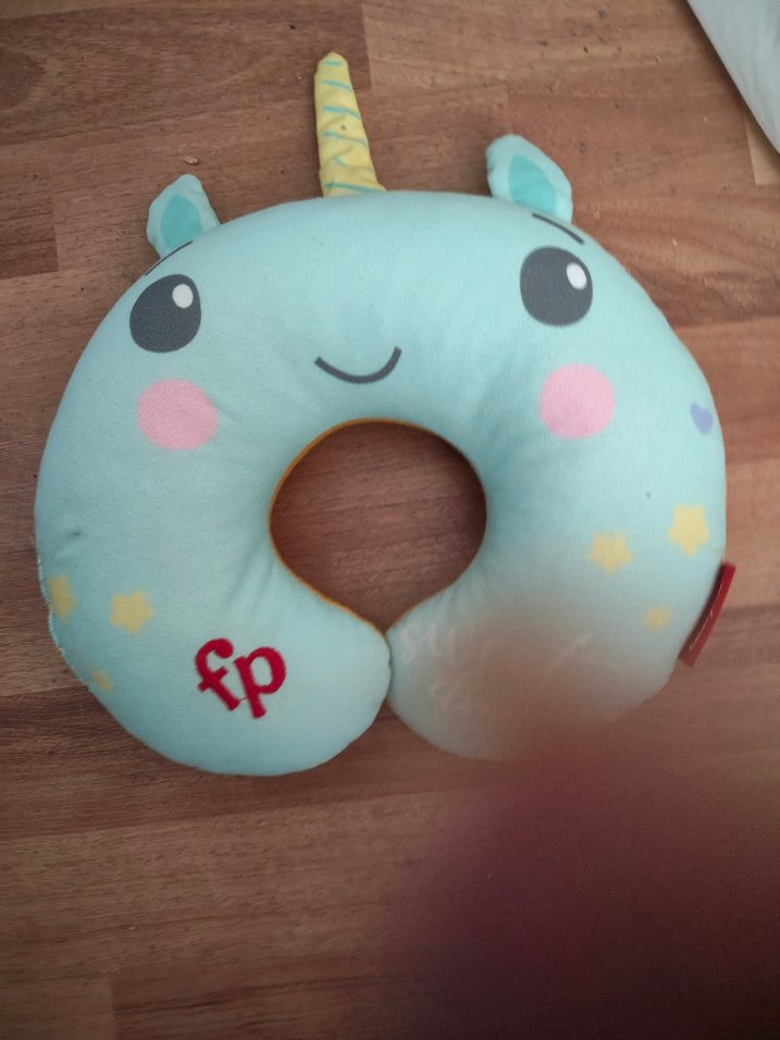 Turkuaz Unicorn Desenli çocuk boyun Yastığı - Görsel 3