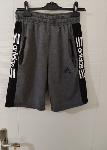 m Beden gri Renk Gri Erkek Spor Şort Velcro Detaylı