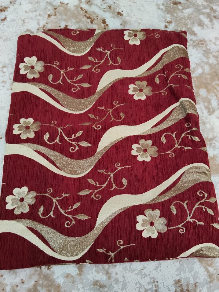 Bordo Çiçek Desenli Parlak yastık minder kılıfı - Görsel 2