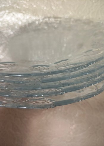 Şeffaf Desenli Cam Tabak 5 adet - Görsel 7