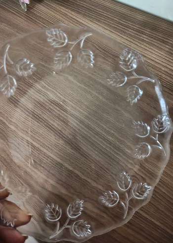 Şeffaf Desenli Cam Tabak 5 adet - Görsel 5