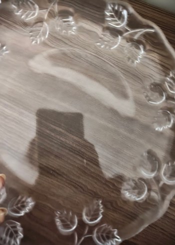 Şeffaf Desenli Cam Tabak 5 adet - Görsel 4