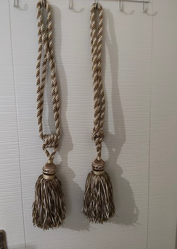 Diger Nakışlı Bej Bohem Perde Bağı