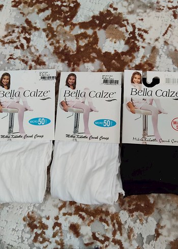 Diğer Beyaz Baskılı Pamuklu Çocuk Külotlu Çorap