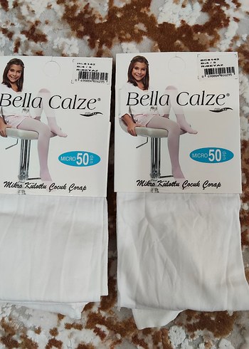 Beyaz Baskılı Pamuklu Çocuk Külotlu Çorap