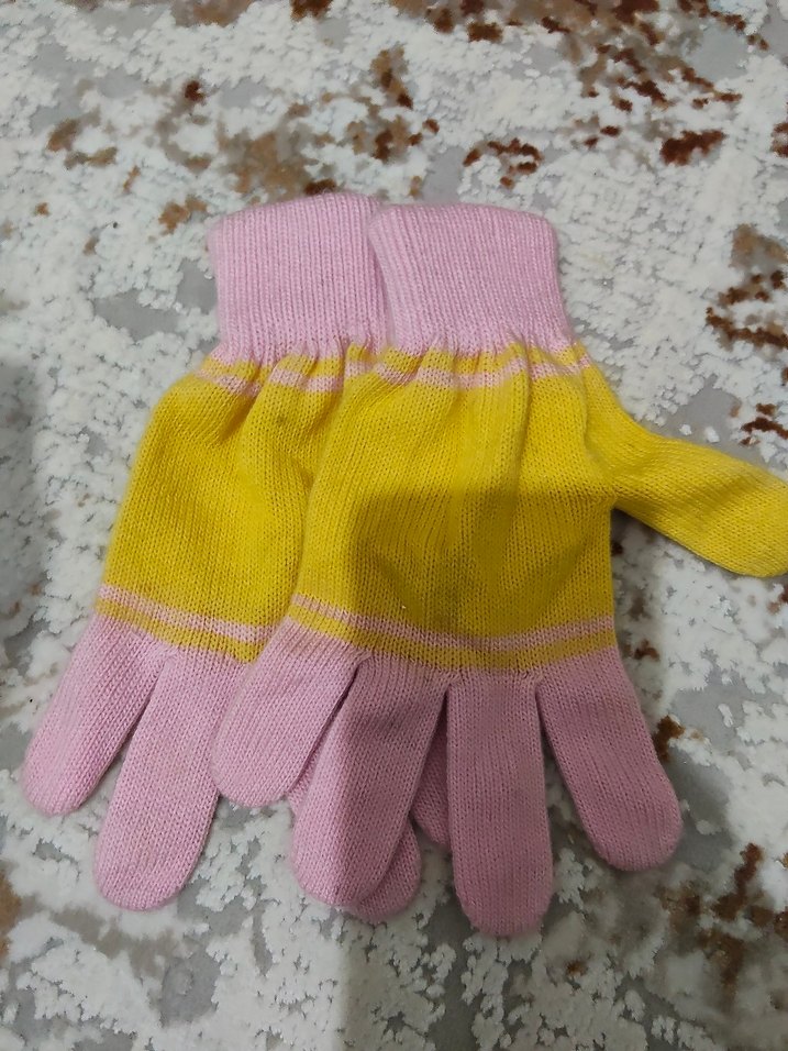 Kızlar için renkli örme eldiven - Görsel 2