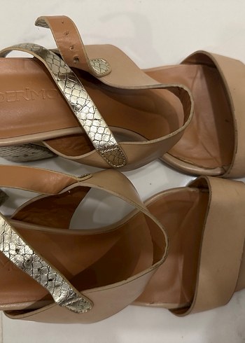 Derimod Bej Kadın Dolgu Topuklu Sandalet - Görsel 3