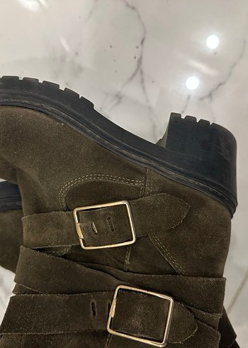 Derimod Süet Tokalı Kahverengi Biker Kadın Bot - Görsel 2