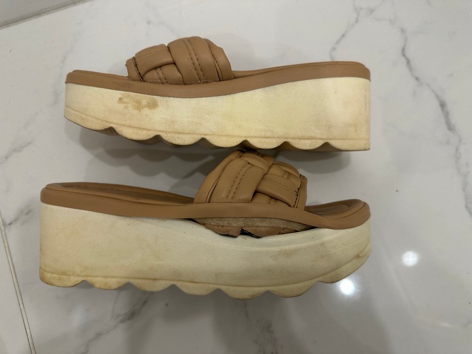 Bej Kadın Dolgu Topuklu Terlik - Görsel 3