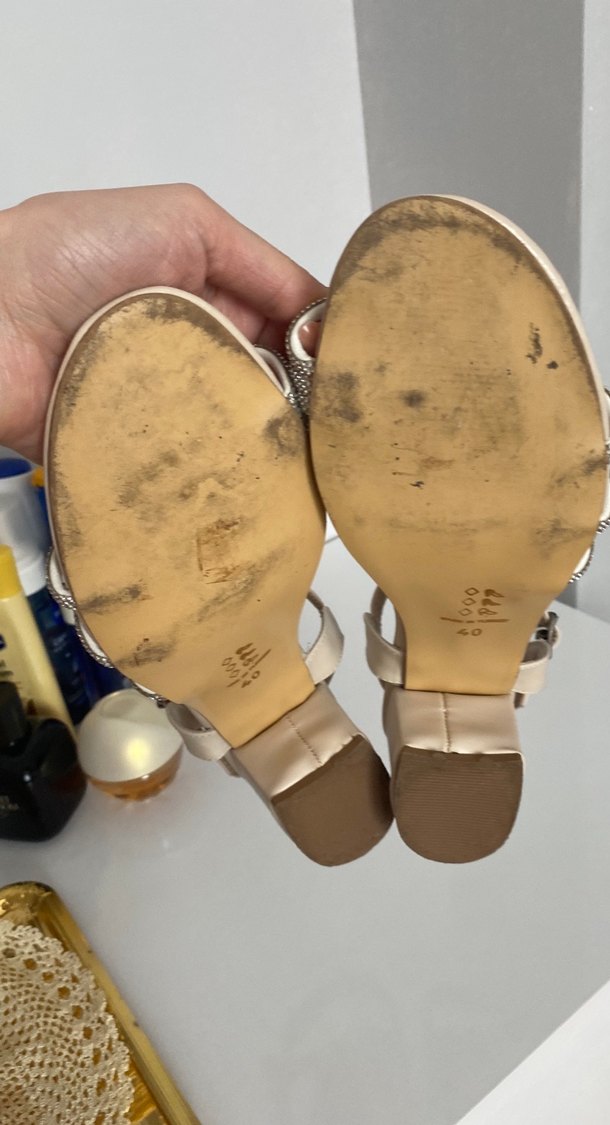 Bej Kadın Topuklu Abiye Ayakkabı - Görsel 4