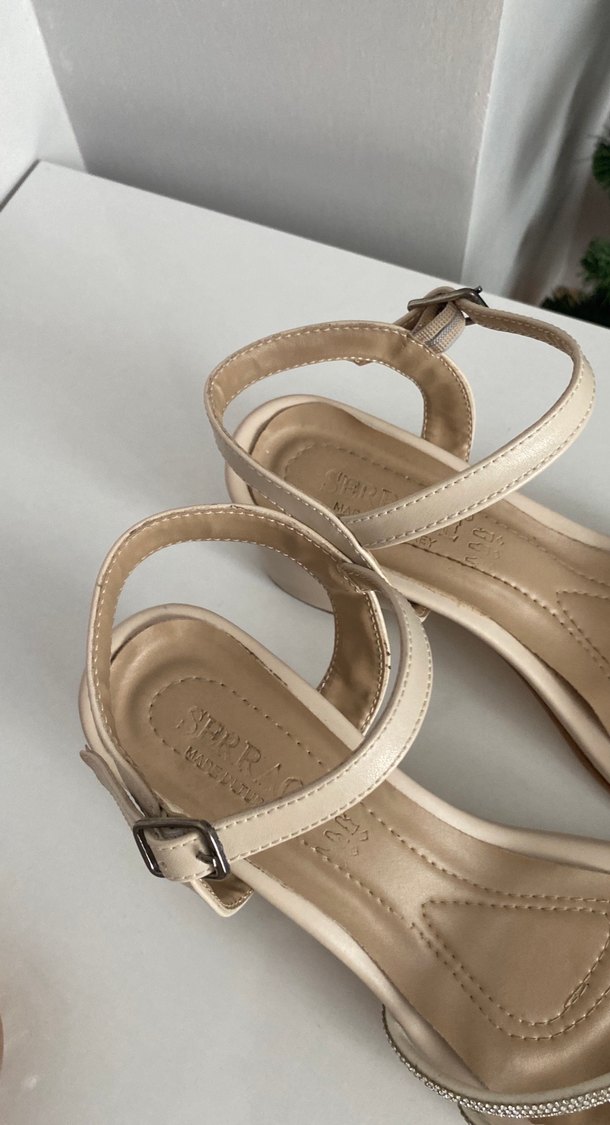 Bej Kadın Topuklu Abiye Ayakkabı - Görsel 3