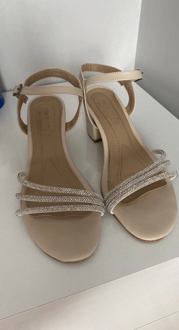 Bej Kadın Topuklu Abiye Ayakkabı - Görsel 2
