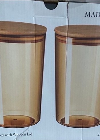 Madame Coco 2300ml 4 Parça Ahşap Kapaklı Saklama Kabı - Görsel 2