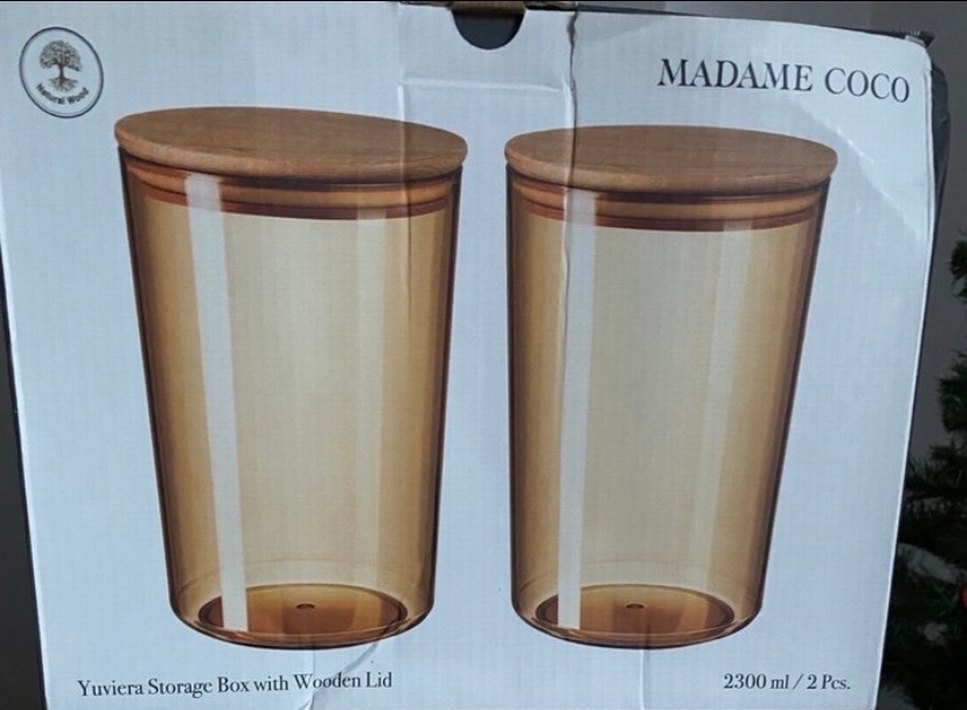 Madame Coco 2300ml 4 Parça Ahşap Kapaklı Saklama Kabı - Görsel 2