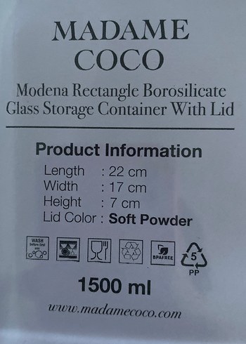 Madame Coco Pembe Cam Saklama Kabı Seti - Görsel 2