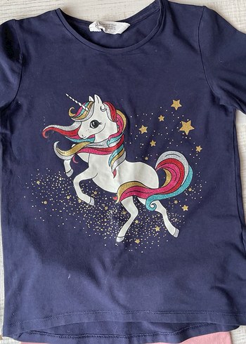 H&M Kız Çocuk Unicorn Baskılı Sweatshirt ve Pembe Tayt