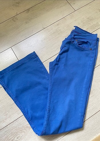 İspanyol Paça Pantolon // Mavi Kadın Pantolon/ Denim Pantolon