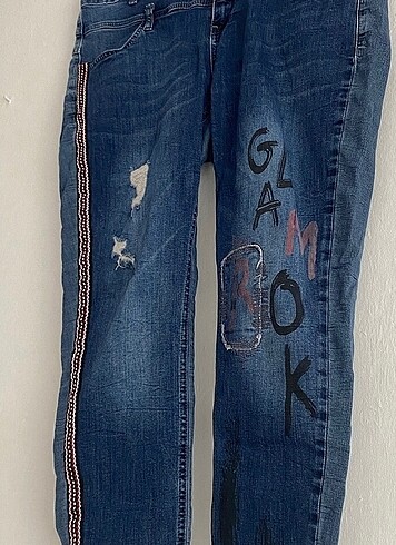 Zara DESENLİ KOT PANTALON