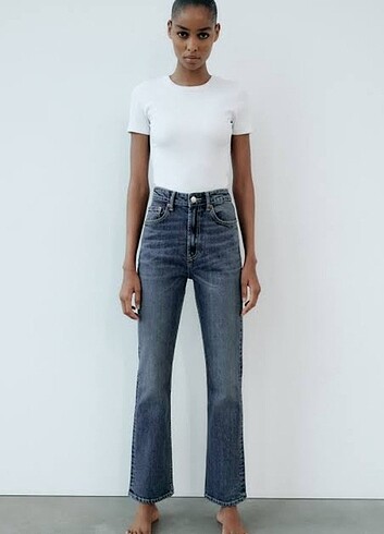 zara high rise stove pipe trf jean 