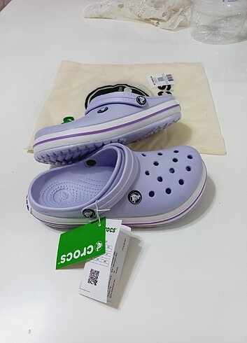 38 Beden Crocs Terlik Sandalet Yeni Sezon lila Etiketli Poşetli