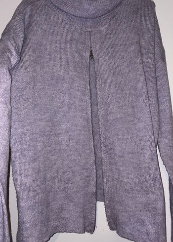 Lila Kadın Yumuşak Örgü Boğazlı Kazak - Görsel 3