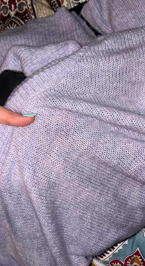 Lila Kadın Yumuşak Örgü Boğazlı Kazak - Görsel 5