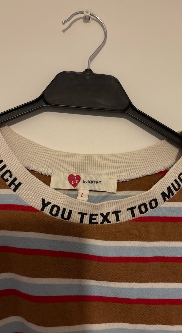 Kadın Kahverengi Çizgili Tişört - Görsel 3