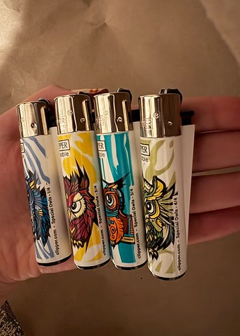 Renkli Baykuş Desenli Clipper Çakmak Seti - Görsel 2