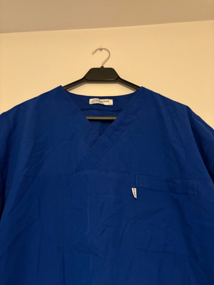 Saks Mavisi Scrubs Üst - Görsel 3