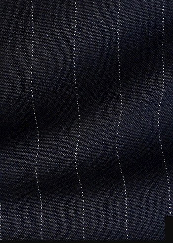 Lacivert Çizgili Kadın Kumaş Pantolon - Görsel 5