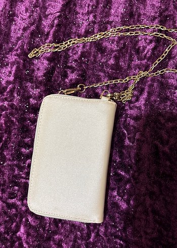 Kadın Gold Zincirli Çapraz Cüzdan Çanta - Görsel 2