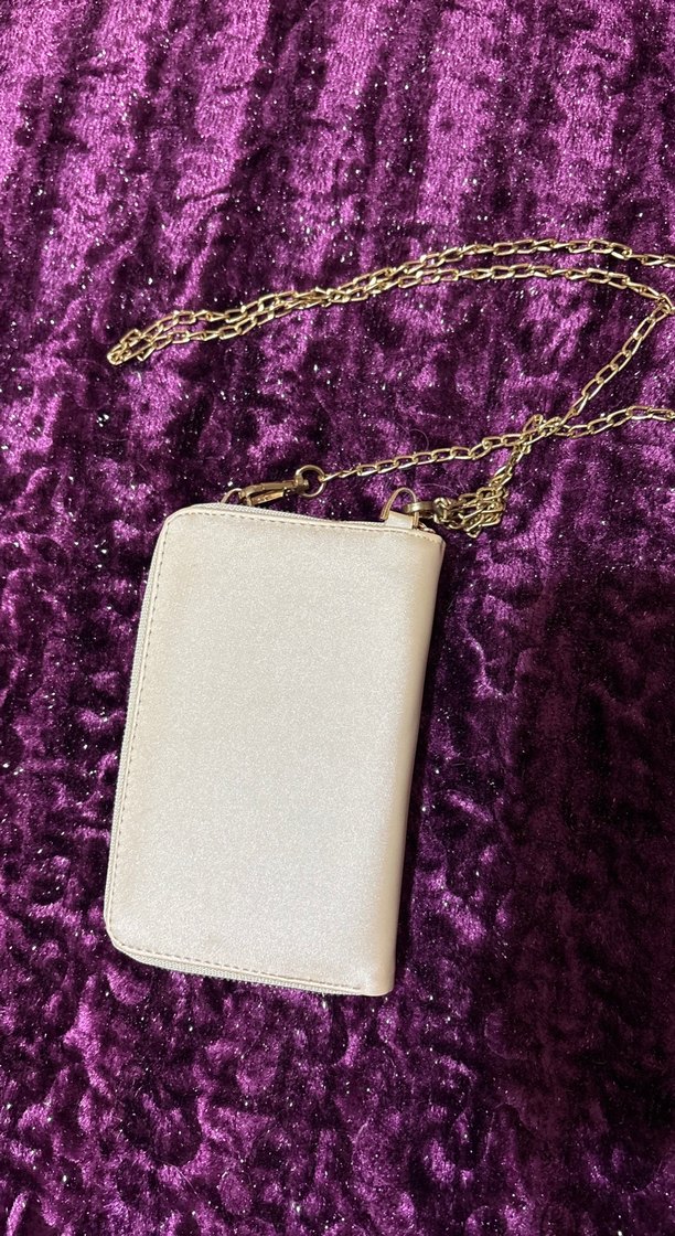 Kadın Gold Zincirli Çapraz Cüzdan Çanta - Görsel 2