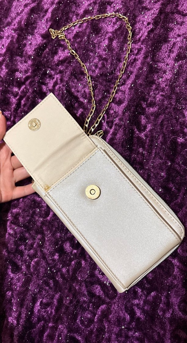 Kadın Gold Zincirli Çapraz Cüzdan Çanta - Görsel 4