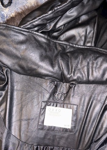 Kadın Siyah Deri Şişme Mont - Görsel 6