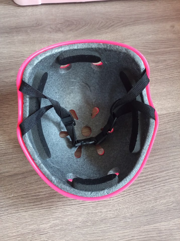 Pembe Renkli Motosiklet Kaskı Velcro Bantlı - Görsel 3