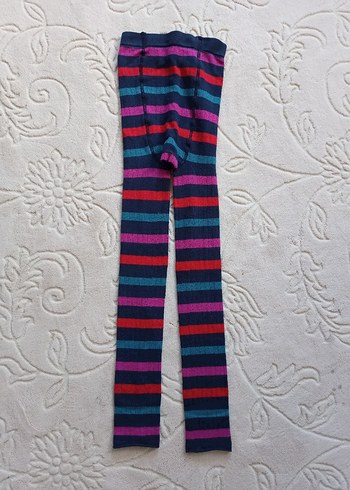 Renkli Çizgili Çocuk Triko Tayt - Görsel 2