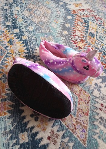 Kız Çocuk Renkli Unicorn Ev Terliği - Görsel 3