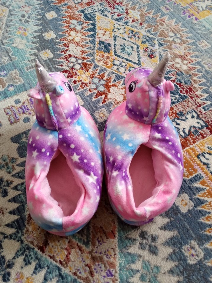 Kız Çocuk Renkli Unicorn Ev Terliği - Görsel 2