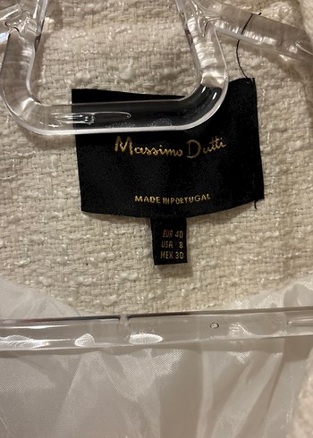 Massimo Dutti Düğmeli Beyaz Midi Blazer