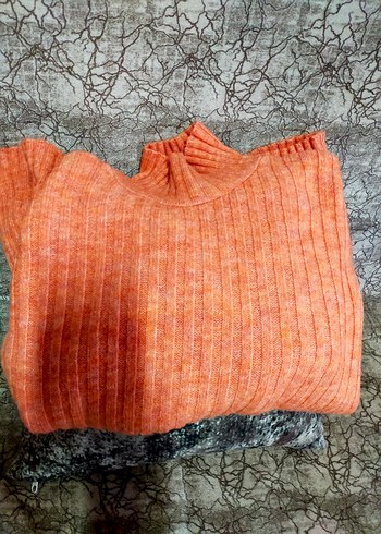 gri Kadın Boğazlı Triko Kazak - Görsel 3