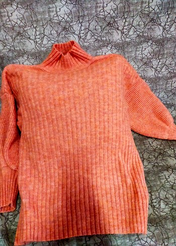 gri Kadın Boğazlı Triko Kazak - Görsel 4