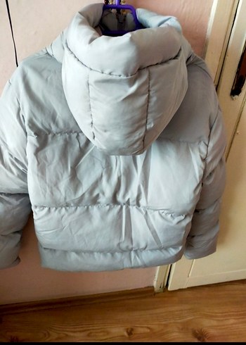 Düğmeli Gri Kadın Kışlık Mont - Görsel 6