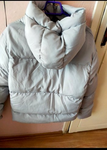 Düğmeli Gri Kadın Kışlık Mont - Görsel 5