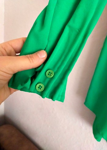 Yeşil Pilili Uzun Kollu Gömlek - Görsel 5