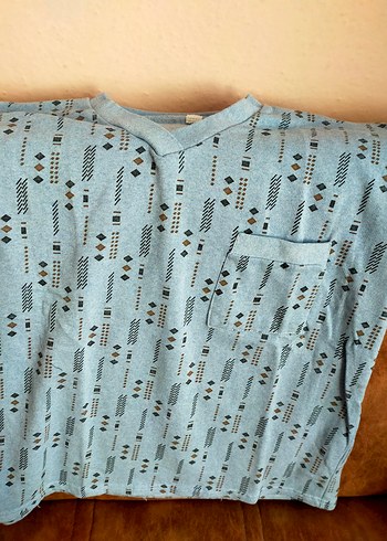 Erkek Kısa Kollu V Yakalı Desenli Pijama Takımı - Görsel 8