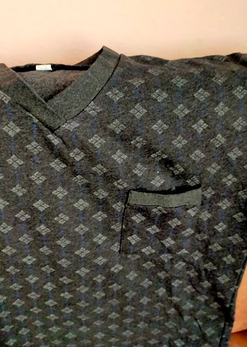 Erkek Kısa Kollu V Yakalı Desenli Pijama Takımı - Görsel 5